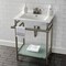 Kingston Brass VPB24187W48 24-Inch Ceramic Console Sink (4-Inch, 3-Hole), White/Brushed Nickel VPB24187W48 - alternate 2